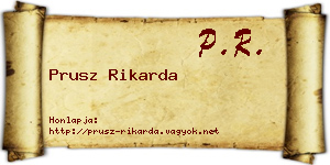 Prusz Rikarda névjegykártya